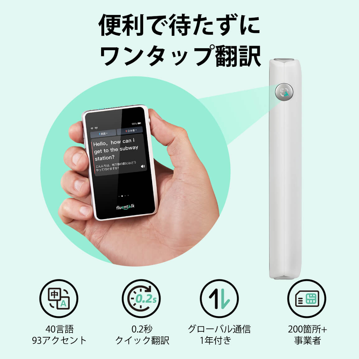 Fluentalk T1 Miniハンドヘルド翻訳機
